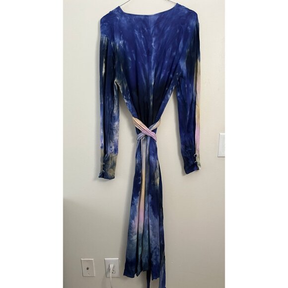 RAQUEL ALLEGRA TIE DYE WRAP BELTED DRESS M - Picture 4 of 8